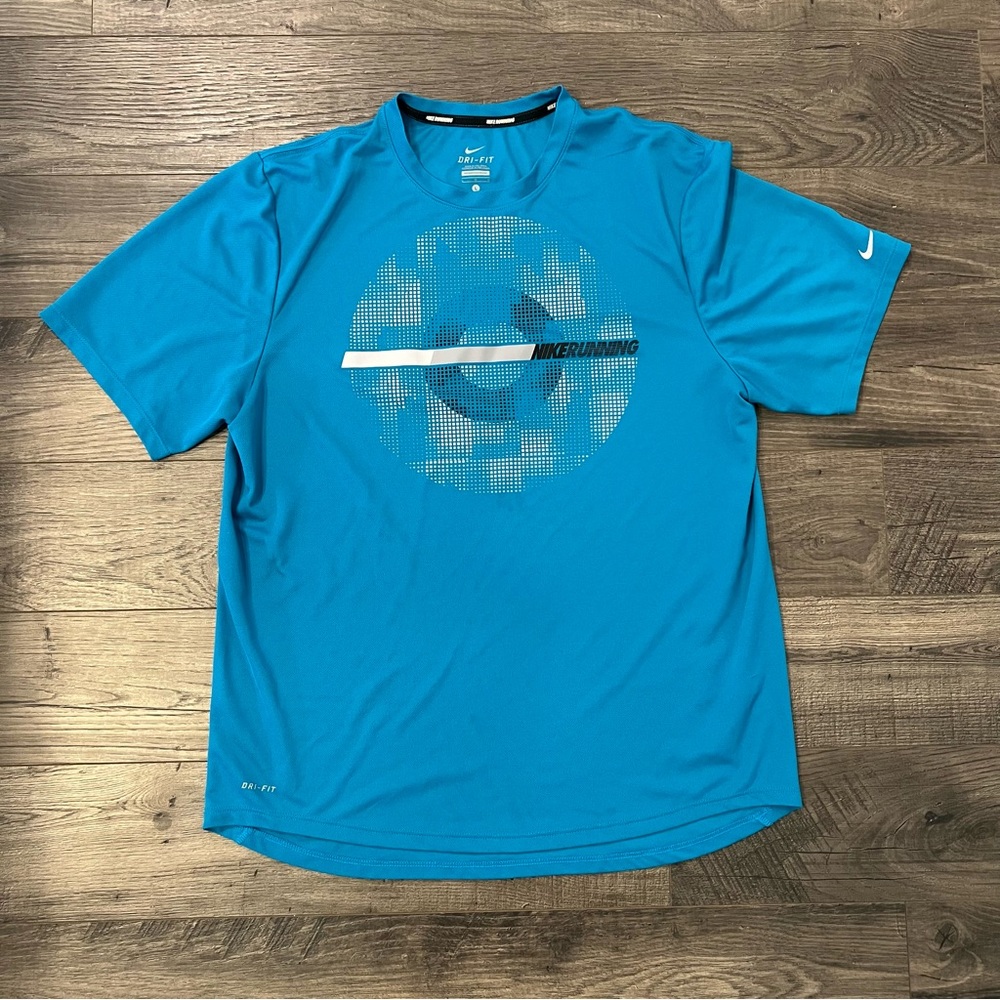 Nike Dri Fit Running Shirt Large Mens Royal Blue
